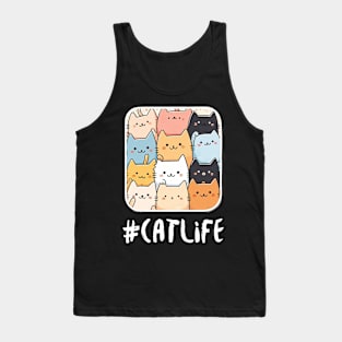 Hashtag CATLIFE Cat Photo Tank Top